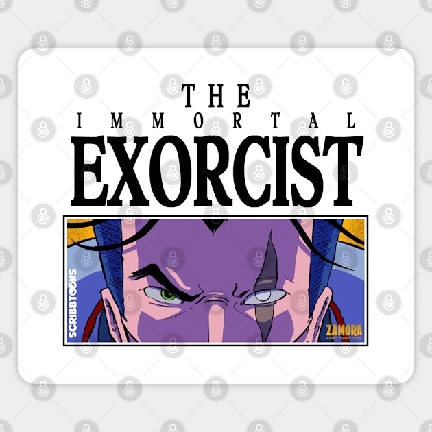 The Immortal Exorcist - Cursed Eye (white) Magnet by The Scribble Media